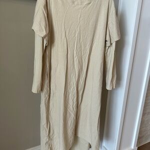 Free People Beige Long Sleeve t shirt Dress